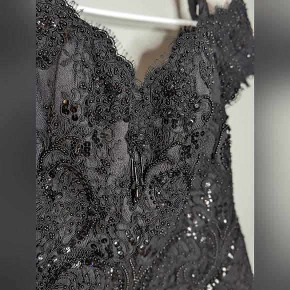 Chris Kole Vintage off the shoulder beaded COUTURE dress - Picture 9 of 15